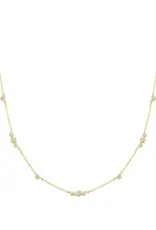 Ania Haie Ketting - Gold sparkling bezel cubic zirconia station