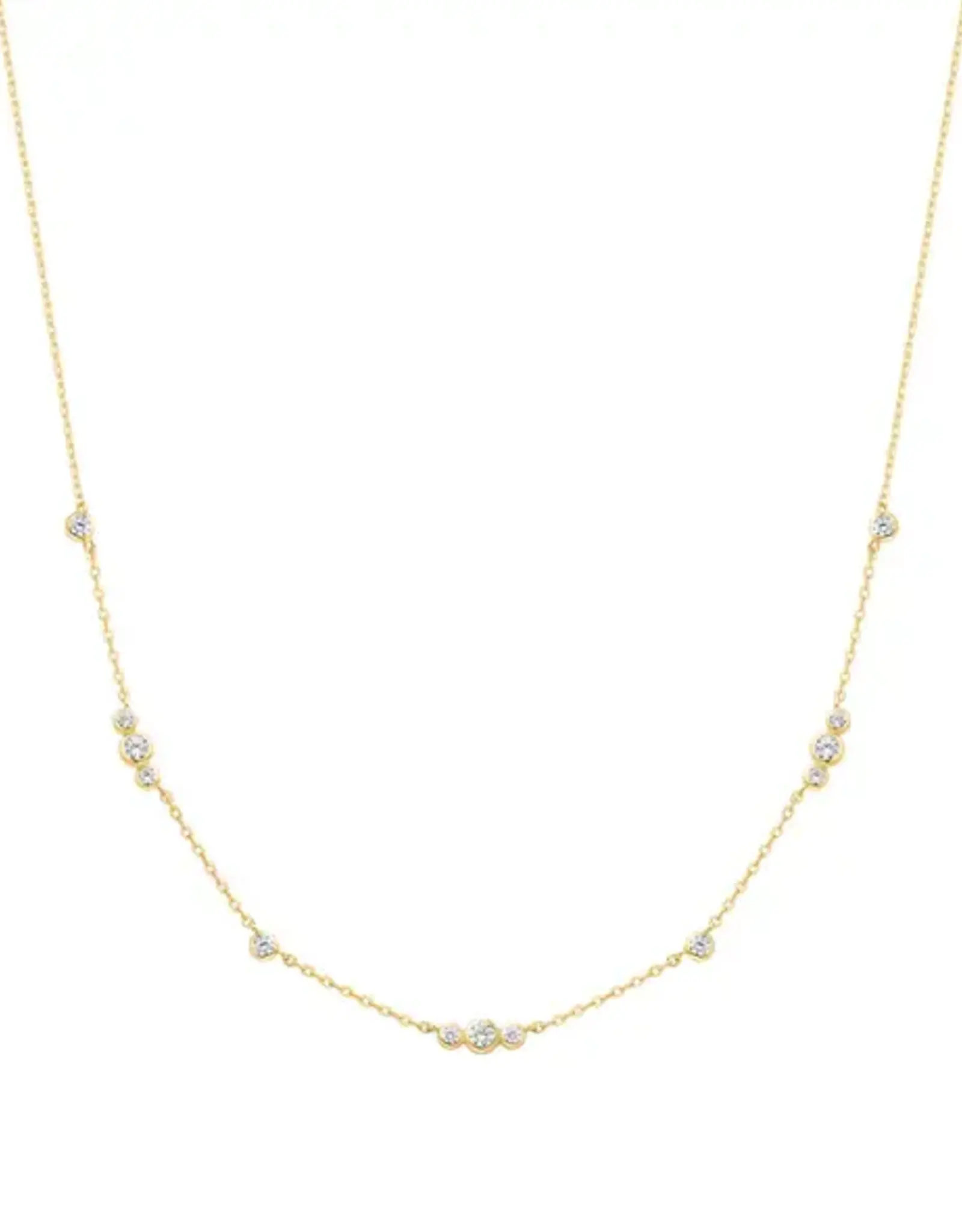 Ania Haie Ketting - Gold sparkling bezel cubic zirconia station