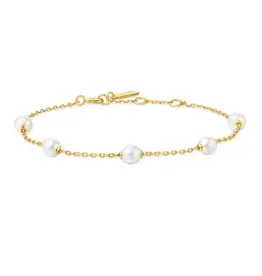 Ania Haie Armband - shell pearl station - goud