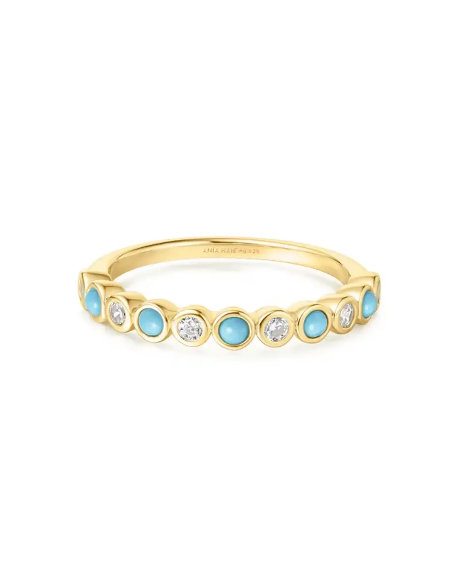 Ania Haie Ring - Gold bezel lab created turquoise