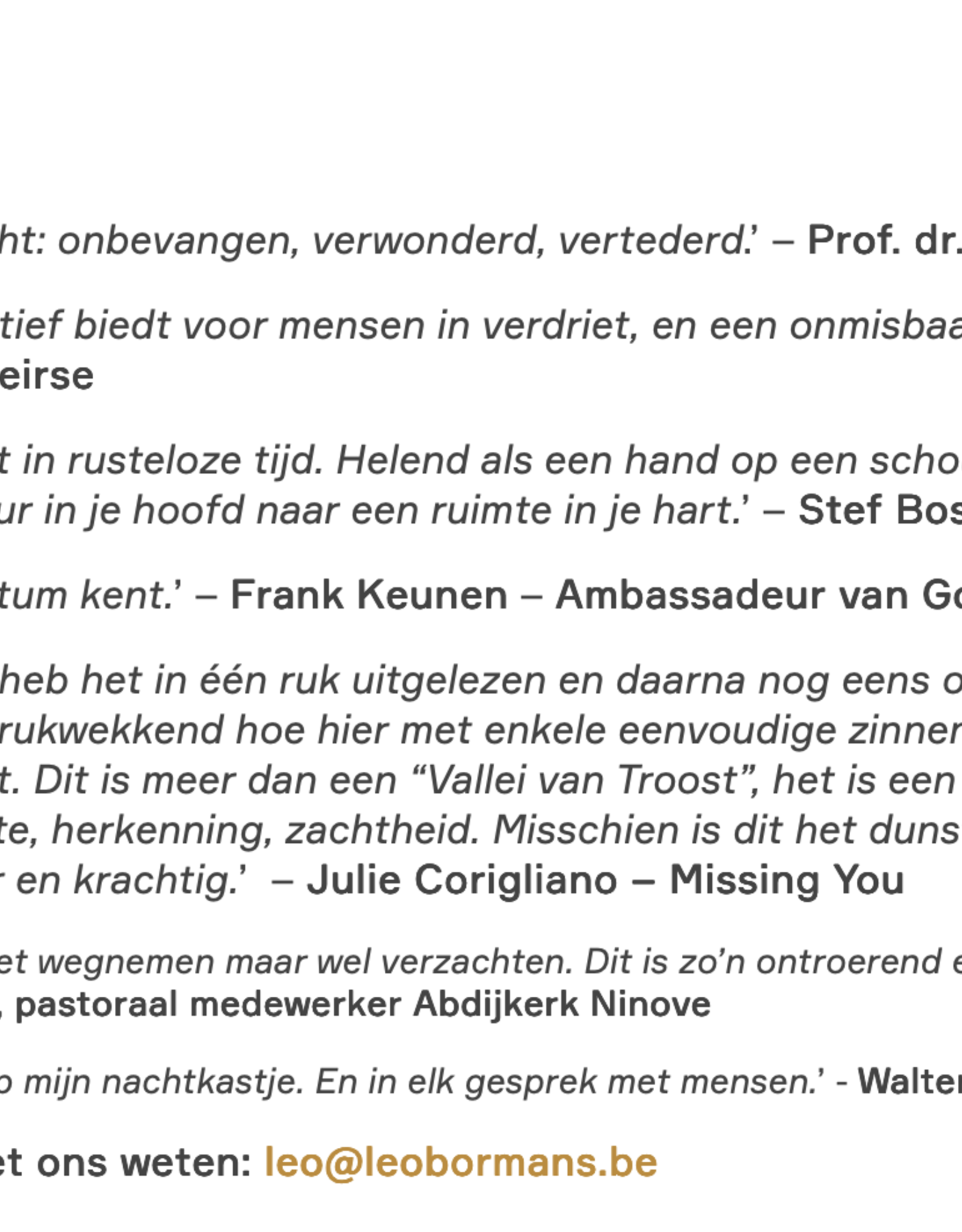 Lannoo Boek - De vallei van troost