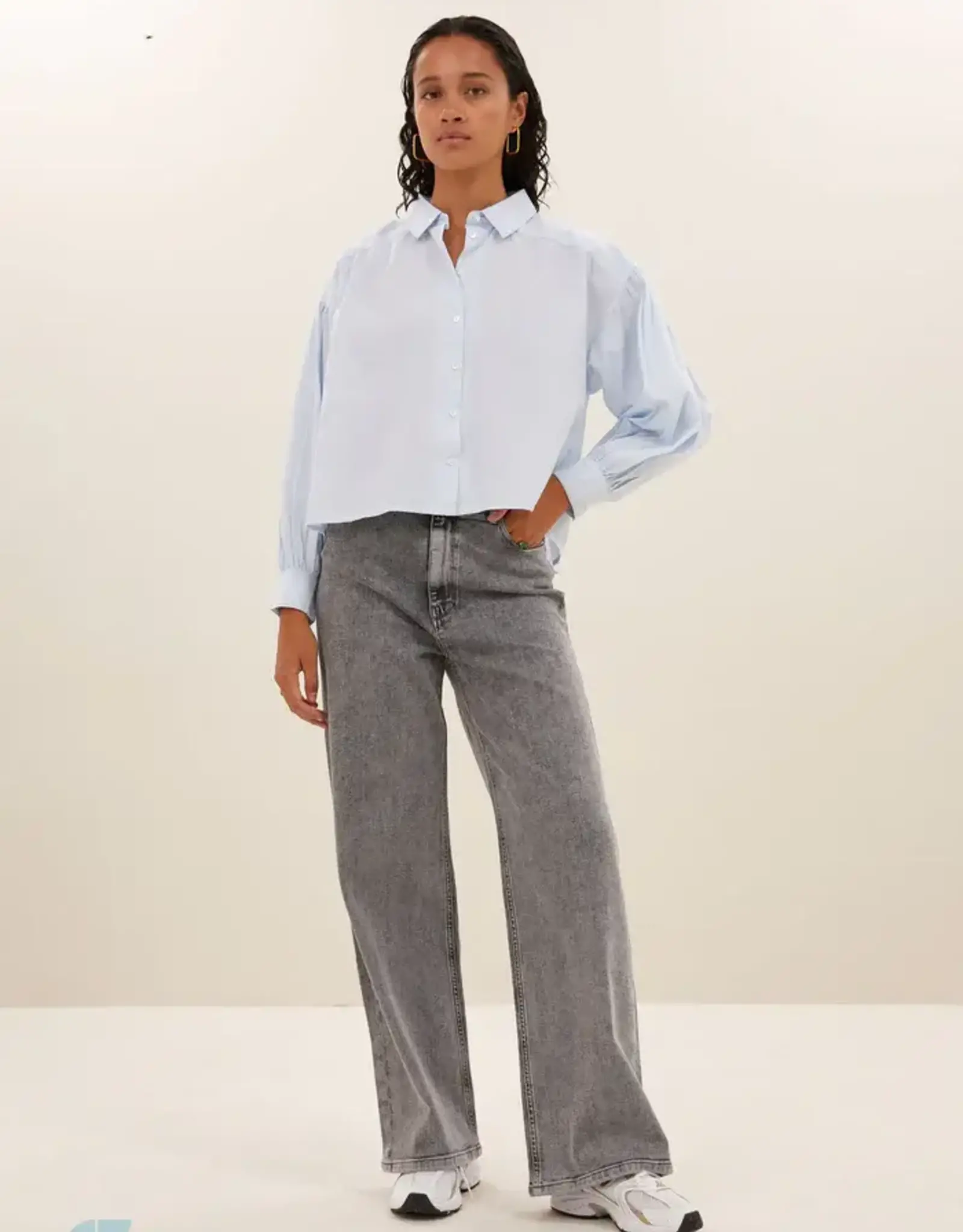 By-bar Broek - Lina grijs demin