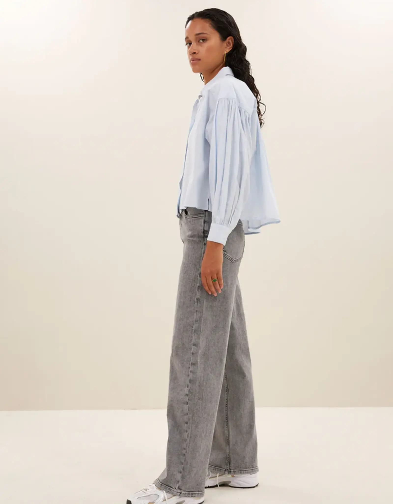 By-bar Broek - Lina grijs demin