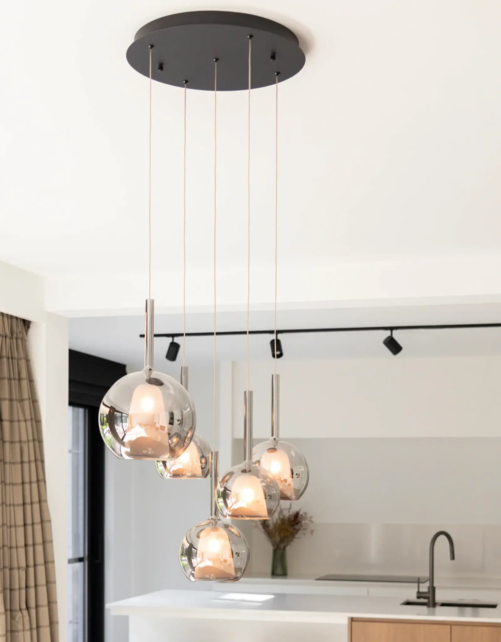 Hanglamp - Saigy  5 -  rond zwart