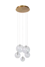Hanglamp - Camy  5 - goud helder glas