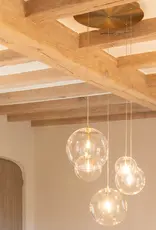 Hanglamp - Camy  5 - goud helder glas