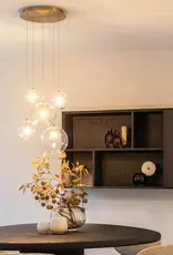 Hanglamp - Camy  5 - goud helder glas