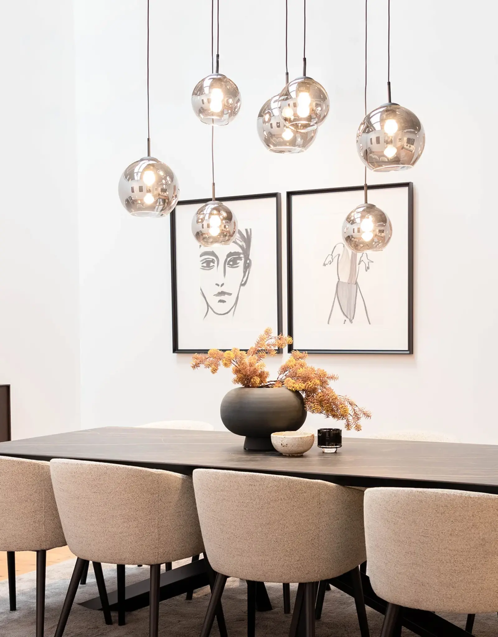 Hanglamp -  Bueny - Smoky grey glass