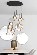 Hanglamp -  Licht Saigy 10 - rond zwart