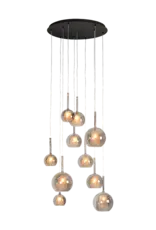 Hanglamp -  Licht Saigy 10 - rond zwart