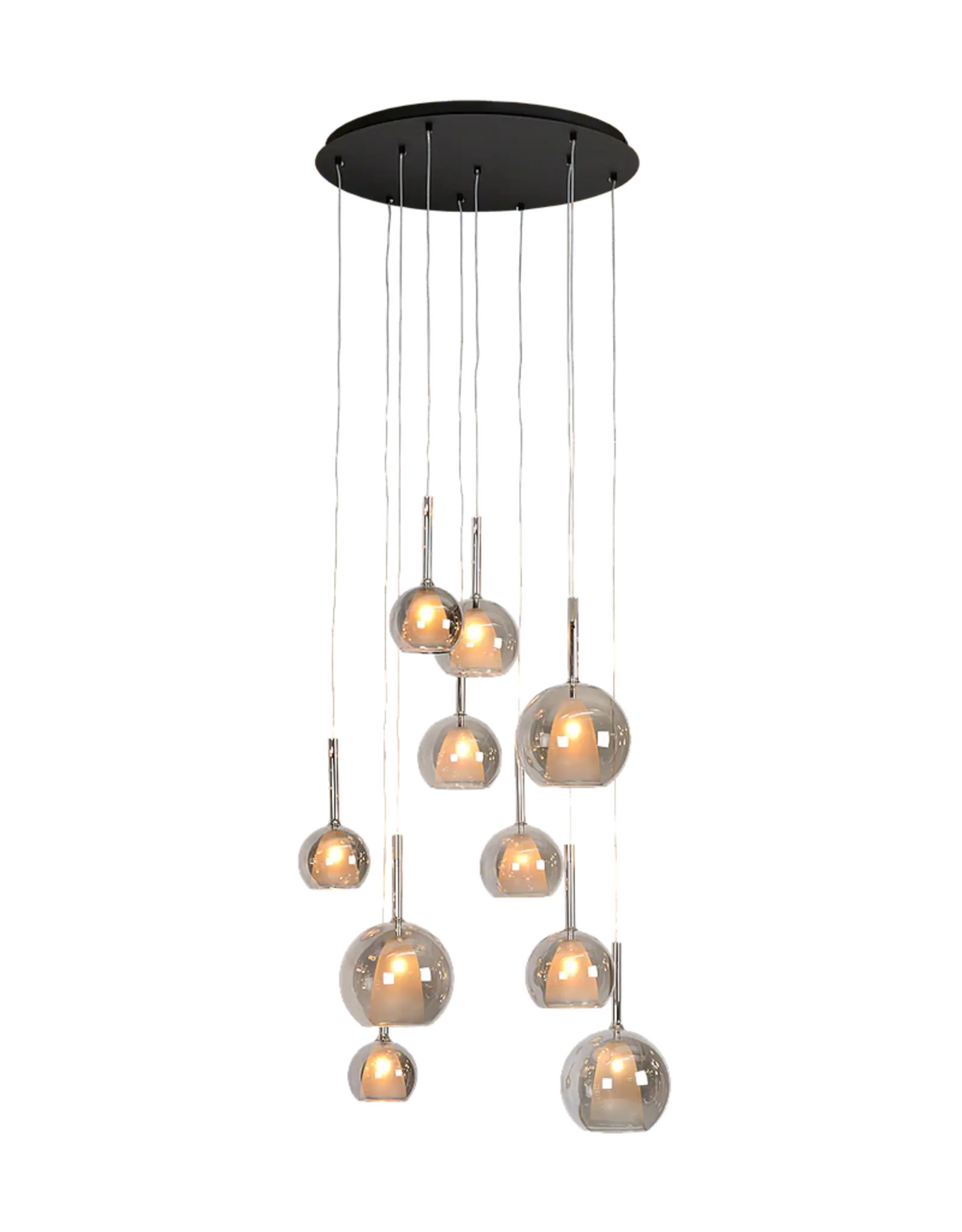 Hanglamp -  Licht Saigy 10 - rond zwart