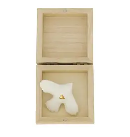 Zusss Doosje  - Hout met vogeltje wit goud