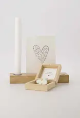 Zusss Doosje  - Hout met vogeltje wit goud