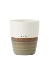 Zusss Koffiemok - Kusje  grijsblauw/wit
