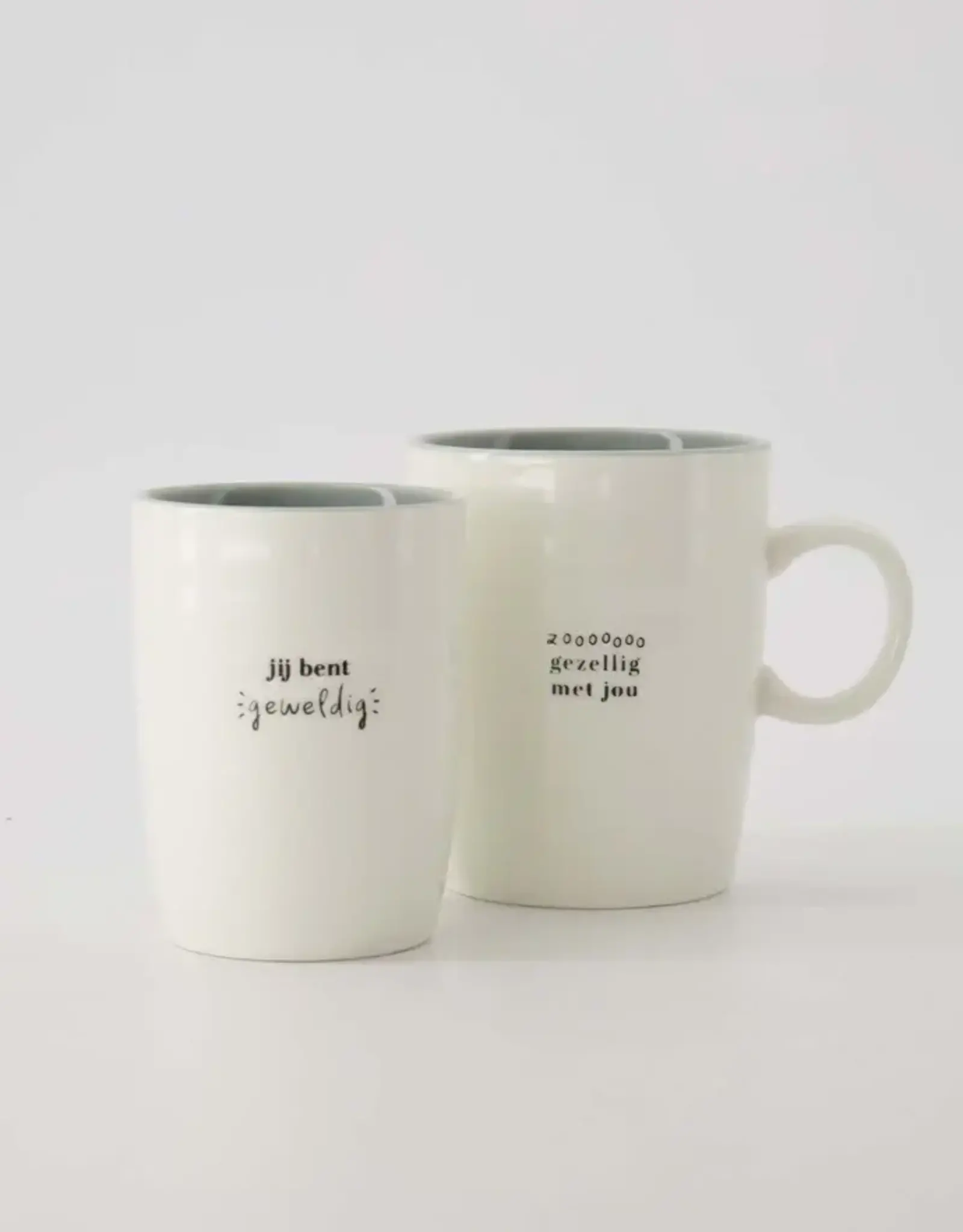 Zusss Koffiemok - je bent geweldig wit/grijs/zand