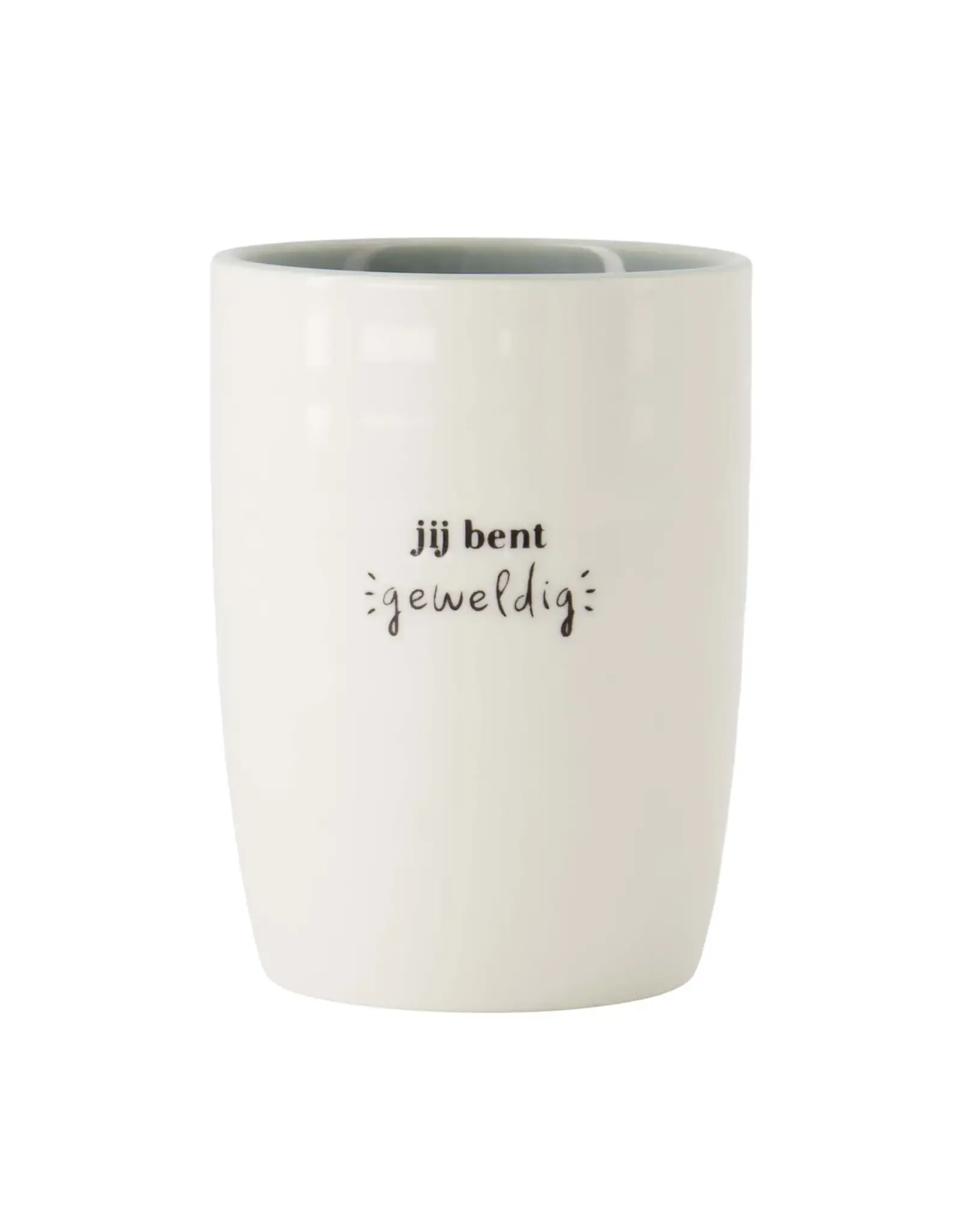 Zusss Koffiemok - je bent geweldig wit/grijs/zand