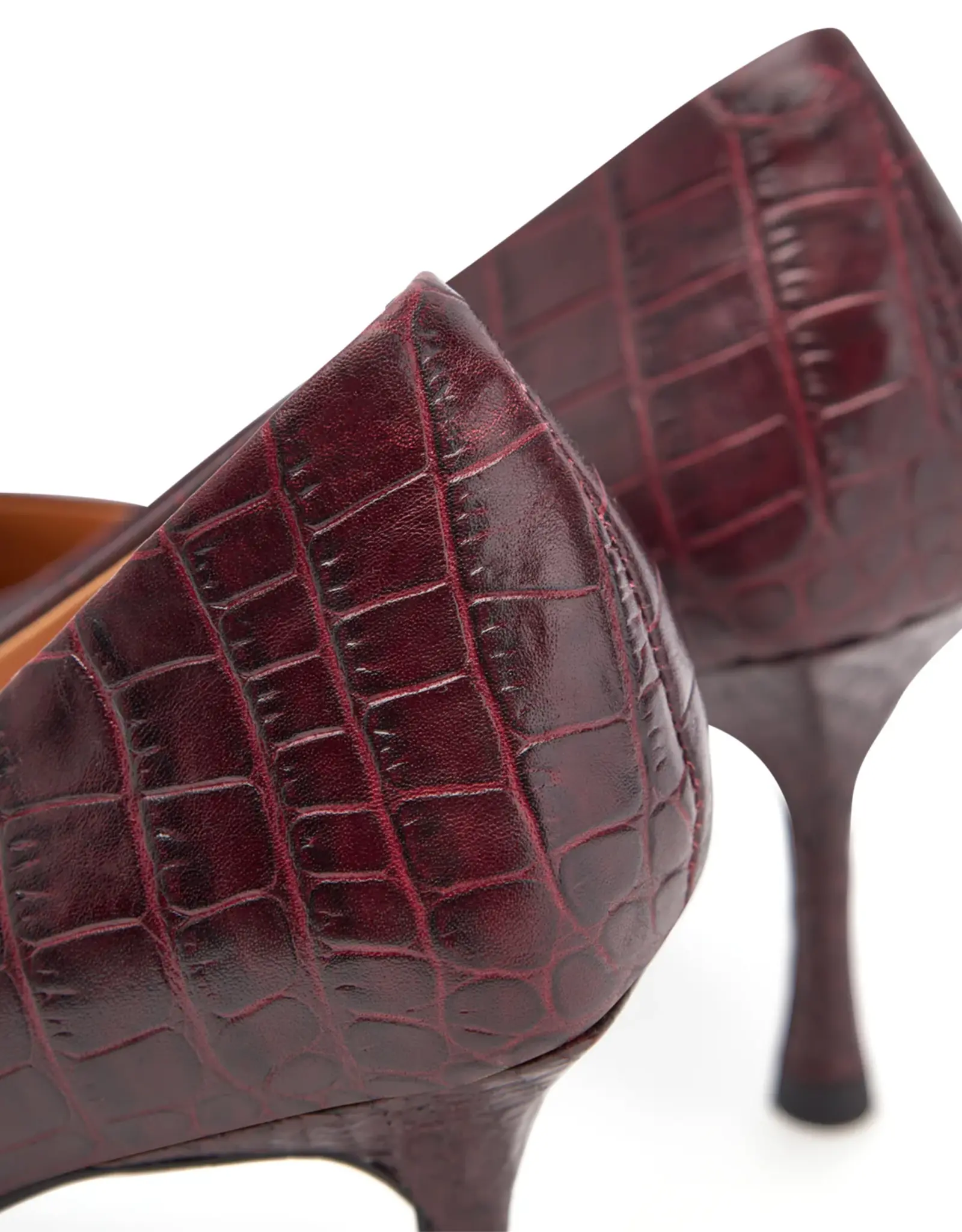 Woden Pumps - Laura croco - cherry