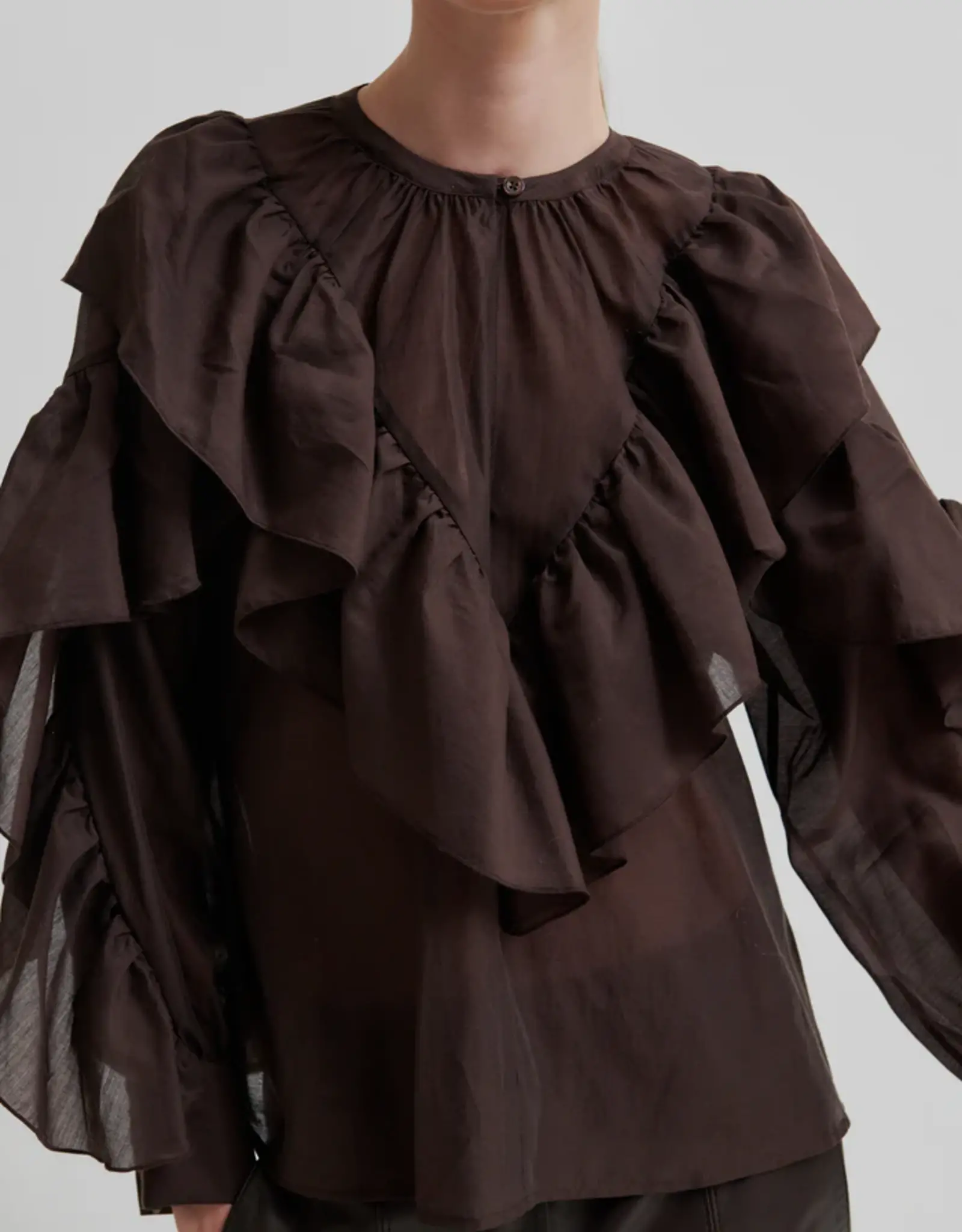 Second female Blouse - Fria chocoladebruin M