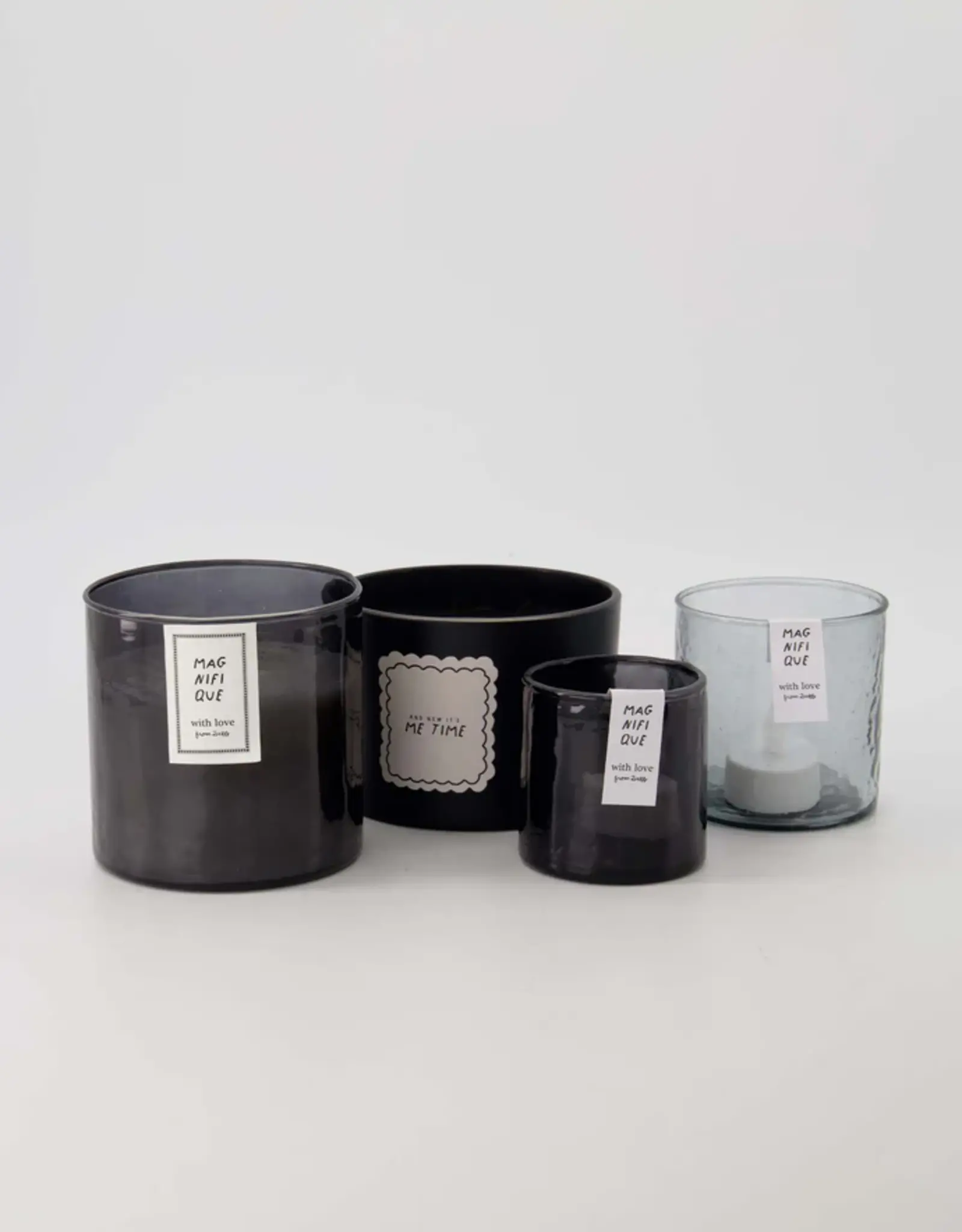 Zusss Theelight - Hammerd glas M grijsblauw