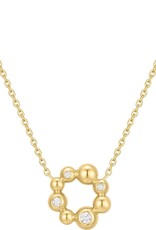Ania Haie Ketting - asymmetric beaded circle - goud