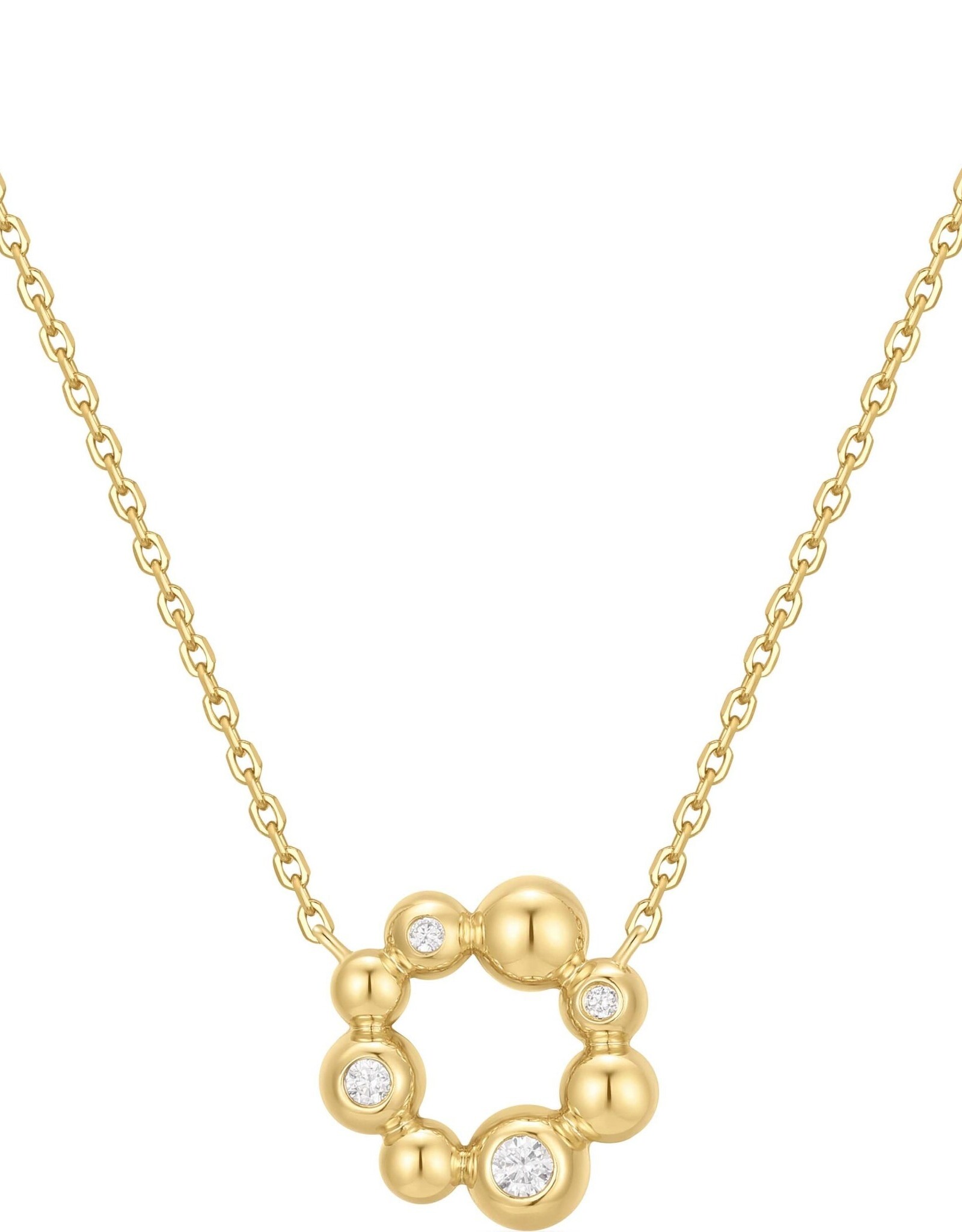 Ania Haie Ketting - asymmetric beaded circle - goud