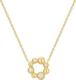 Ania Haie Ketting - asymmetric beaded circle - goud