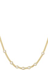 Ania Haie Ketting - Gold multi station round stone chain