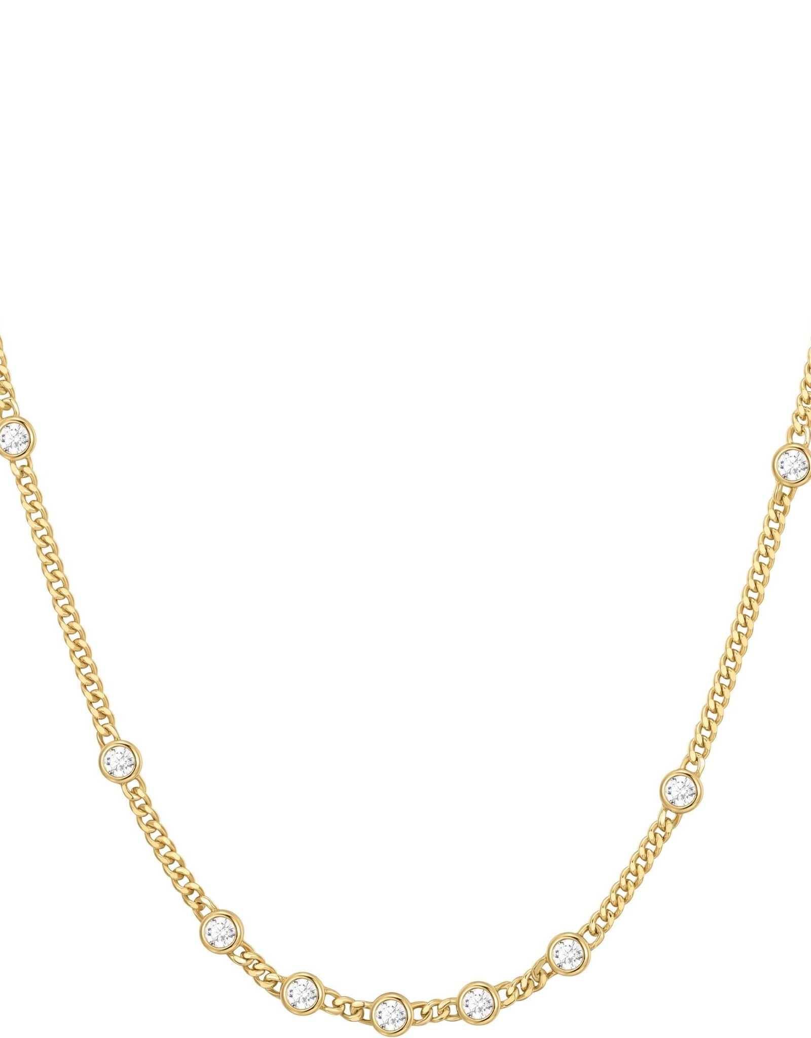 Ania Haie Ketting - multi station round stone chain - goud