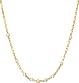 Ania Haie Ketting - Gold multi station round stone chain