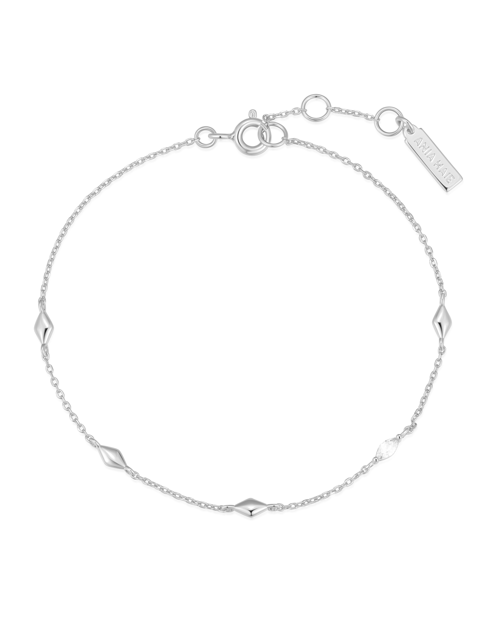 Ania Haie Armband - multi rhombus station - zilver