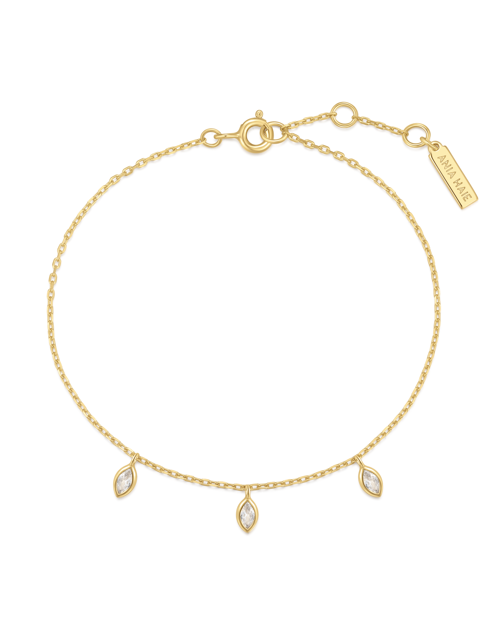 Ania Haie Armband - sparkling triple station - goud