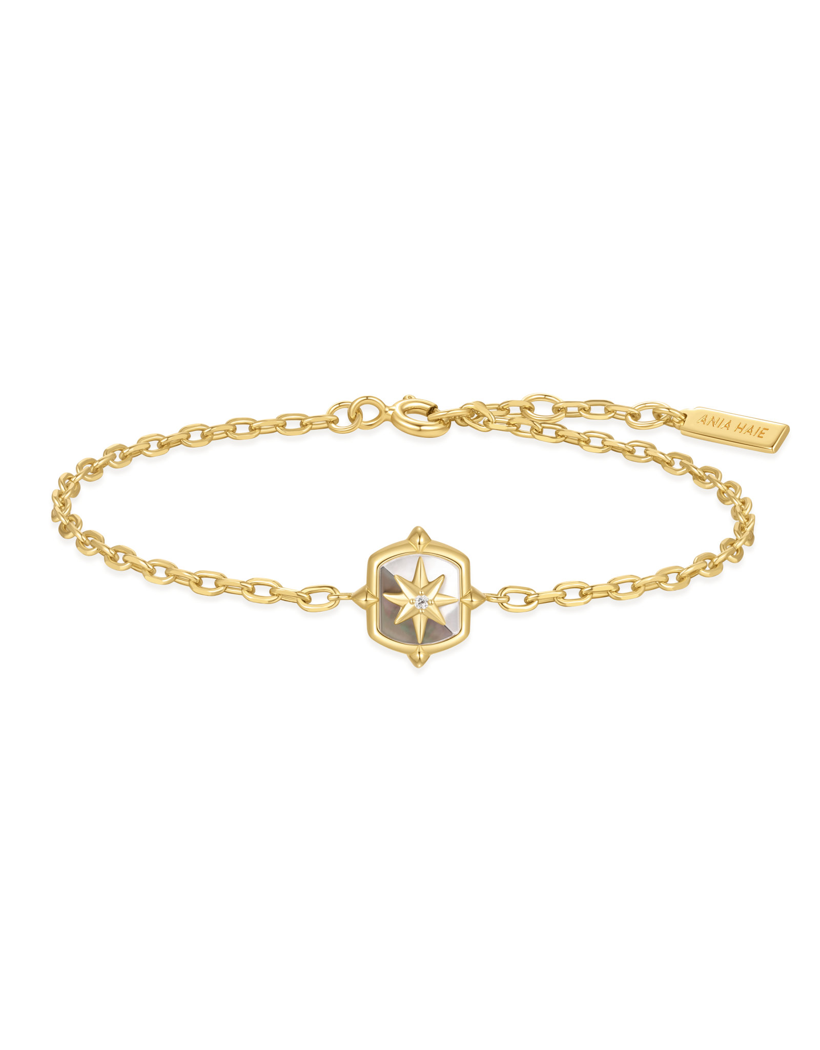 Ania Haie Armband -  block mother - goud