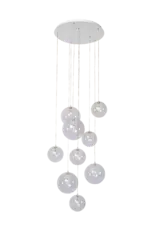 Hanglamp - Camy 9 - wit helder glas