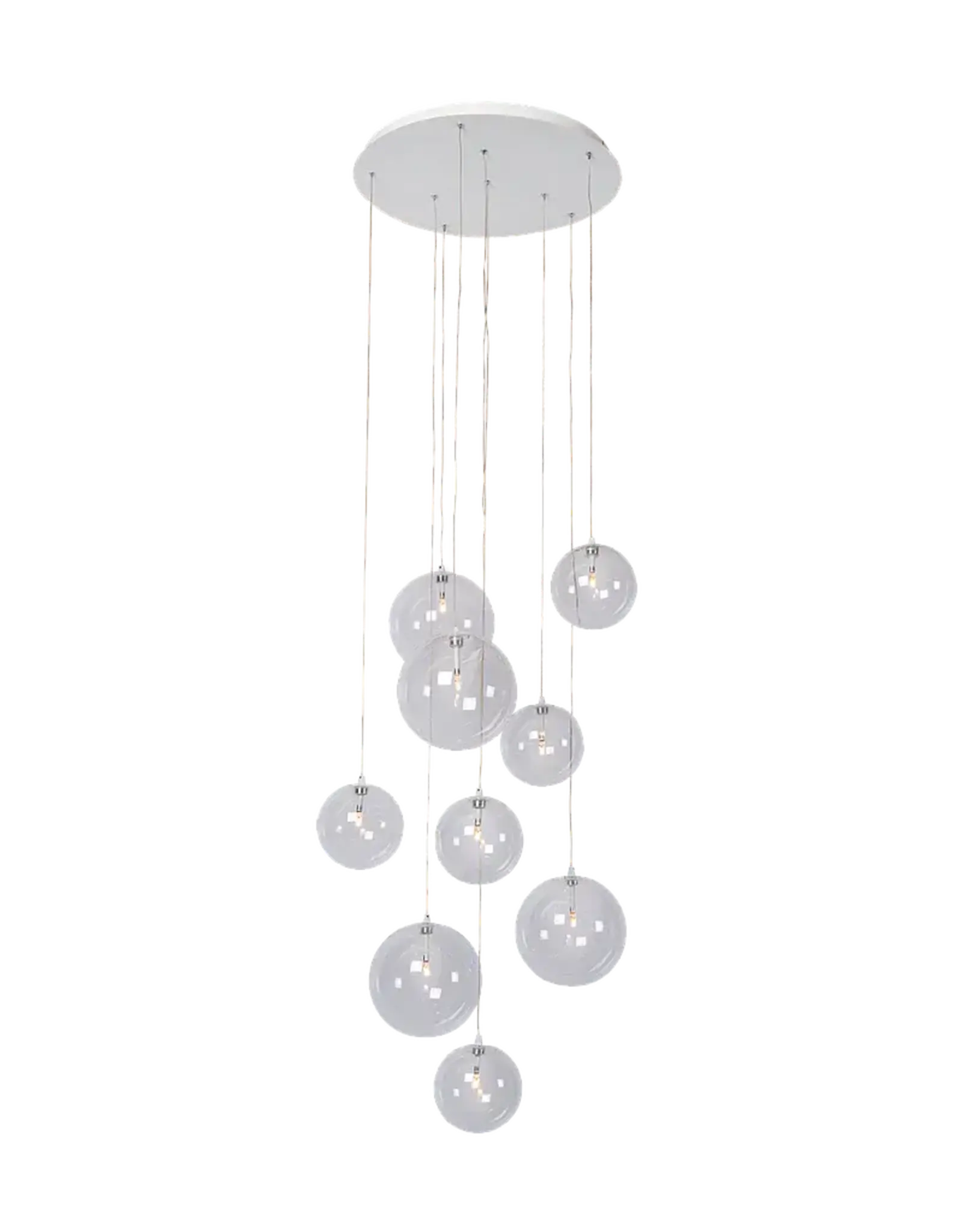 Hanglamp - Camy 9 - wit helder glas