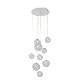 Hanglamp - Camy 9 - wit helder glas