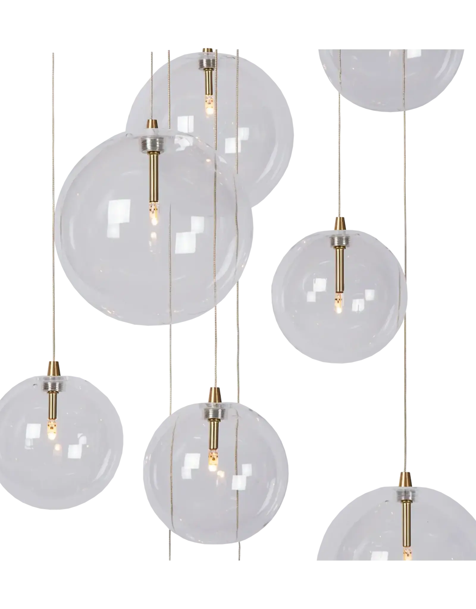 Hanglamp - Camy 9 - wit helder glas
