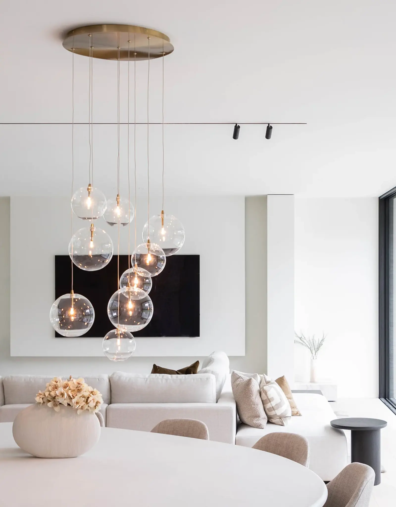 Hanglamp - Camy 9 - goud helder glas