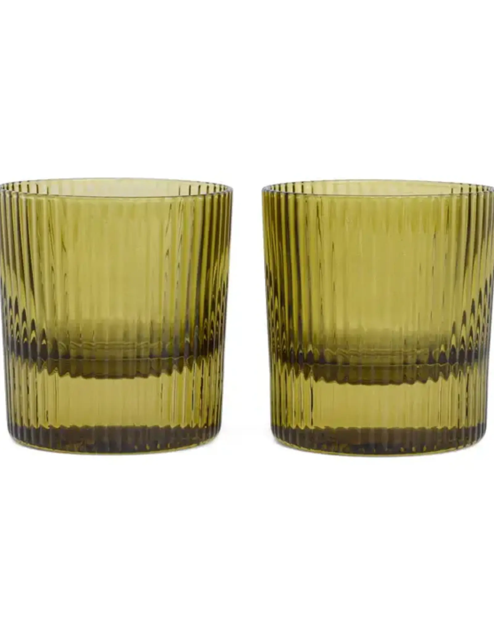 Designworks Collective Glas - Scout Lowball - Set van 2 Olijf