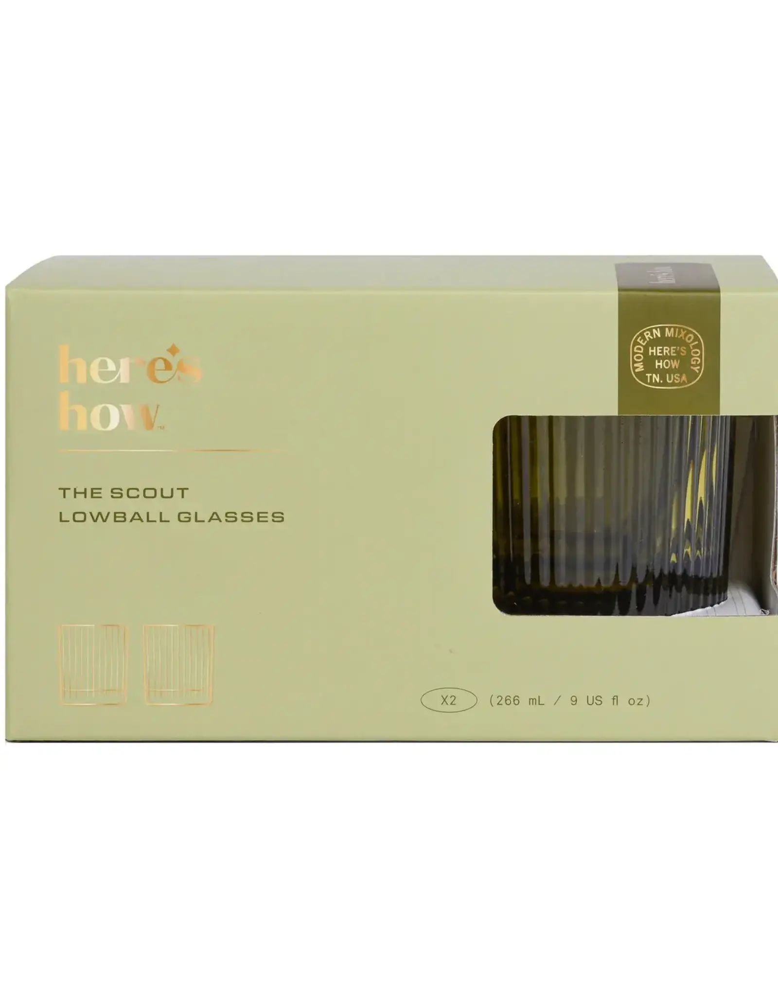 Designworks Collective Glas - Scout Lowball - Set van 2 Olijf