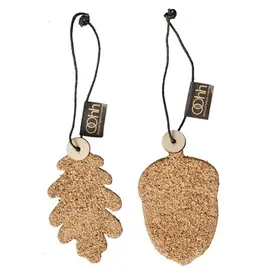 Ornament - Blad en eikel - licht bruin (set of 6)