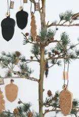Ornament - Blad en eikel - licht bruin (set of 6)