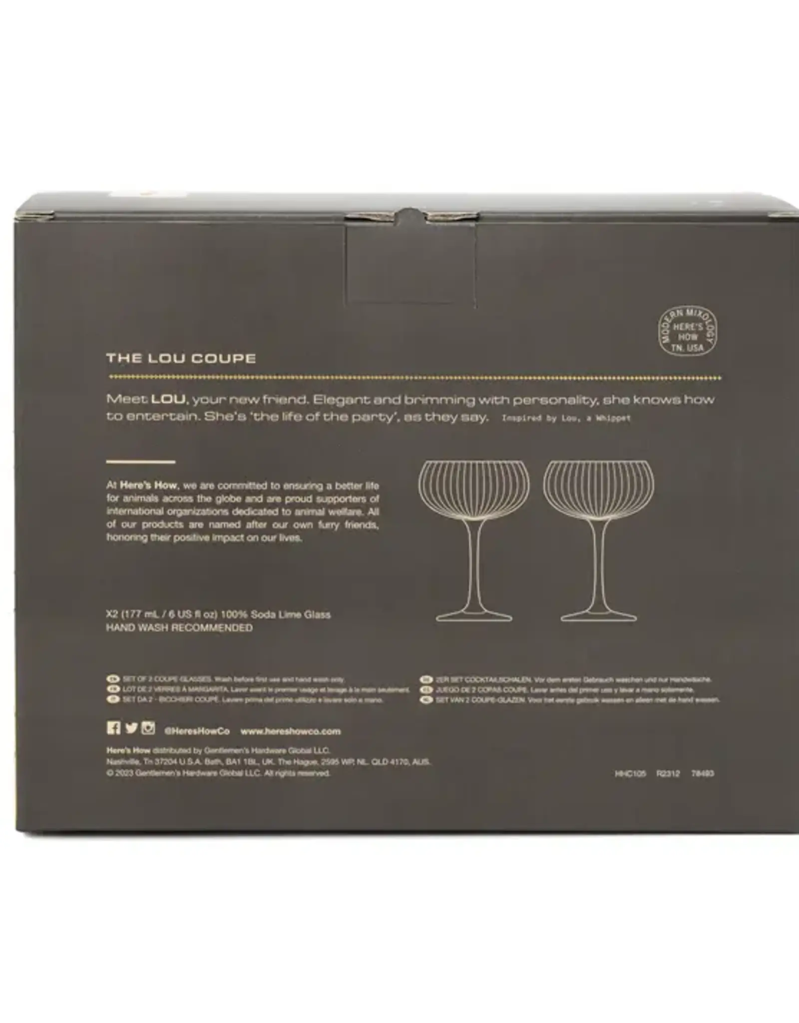 Designworks Collective Glas - Lou coupe - set van 2 smoke