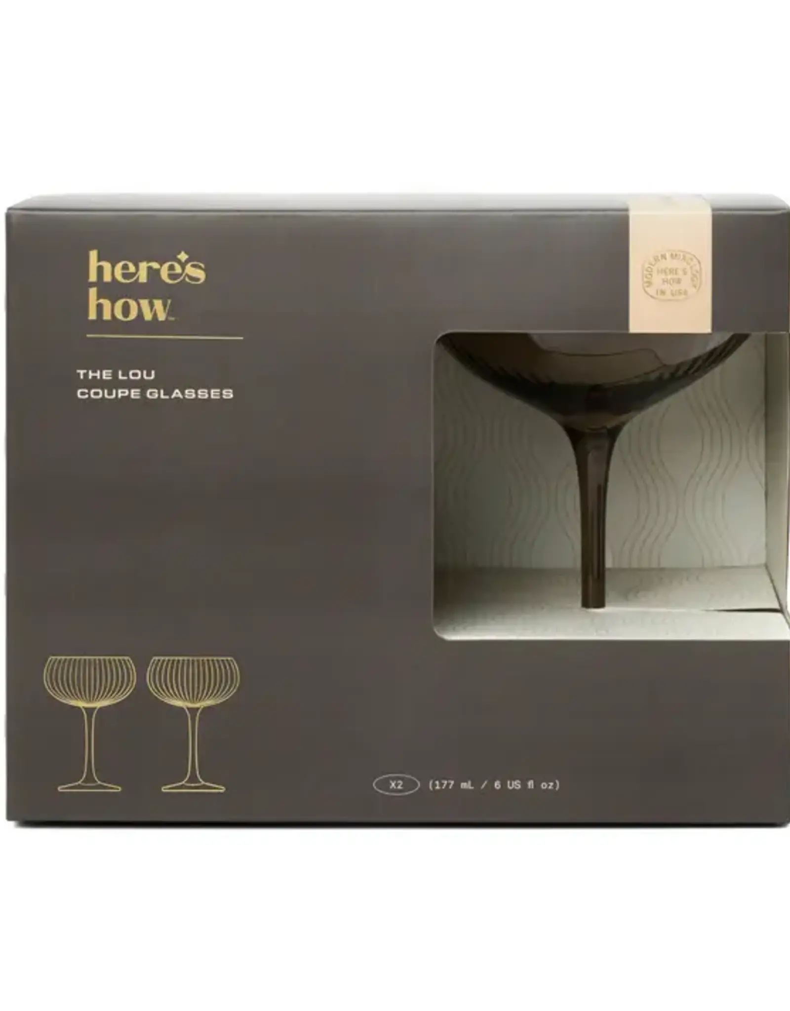 Designworks Collective Glas - Lou coupe - set van 2 smoke