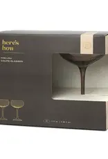 Glas - Lou coupe - set van 2 smoke