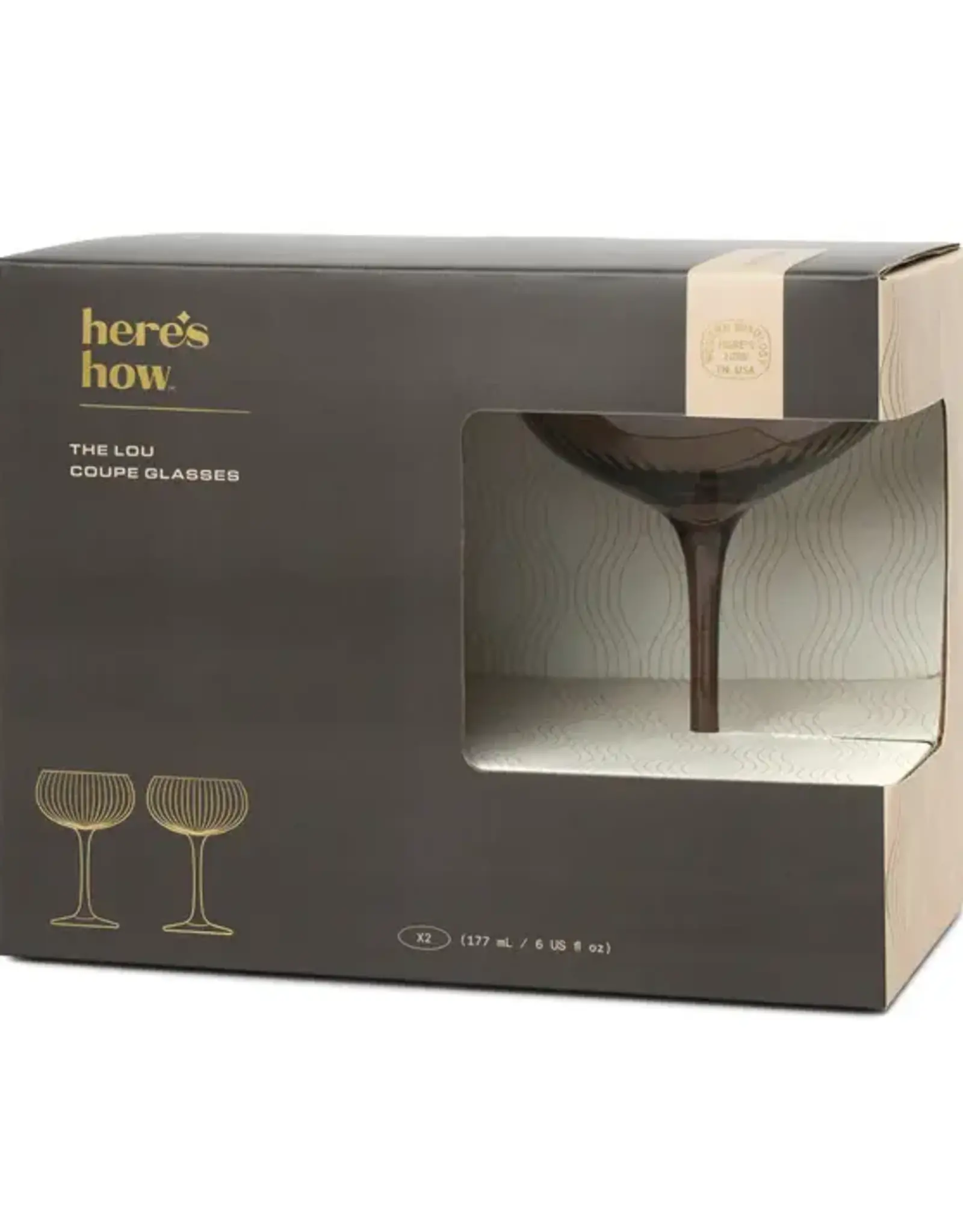 Designworks Collective Glas - Lou coupe - set van 2 smoke