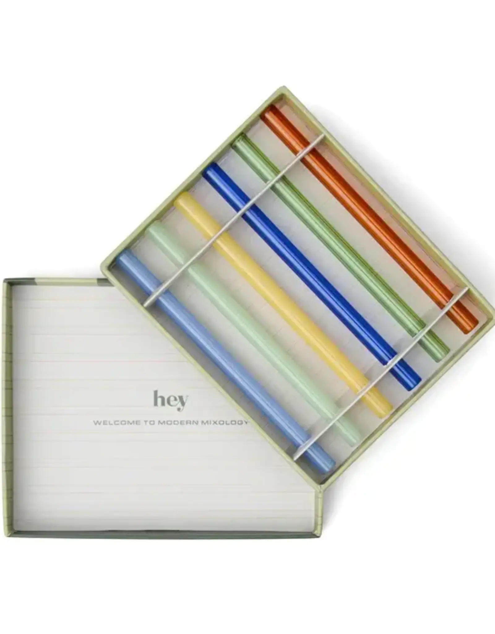 Designworks Collective Rietjes - glas -  gekleurd - Set van 6