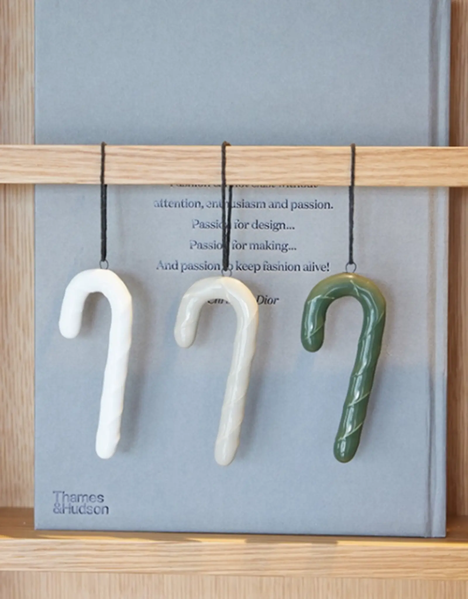 Ornament - Zuurstokken, glanzend zand (set of 4)