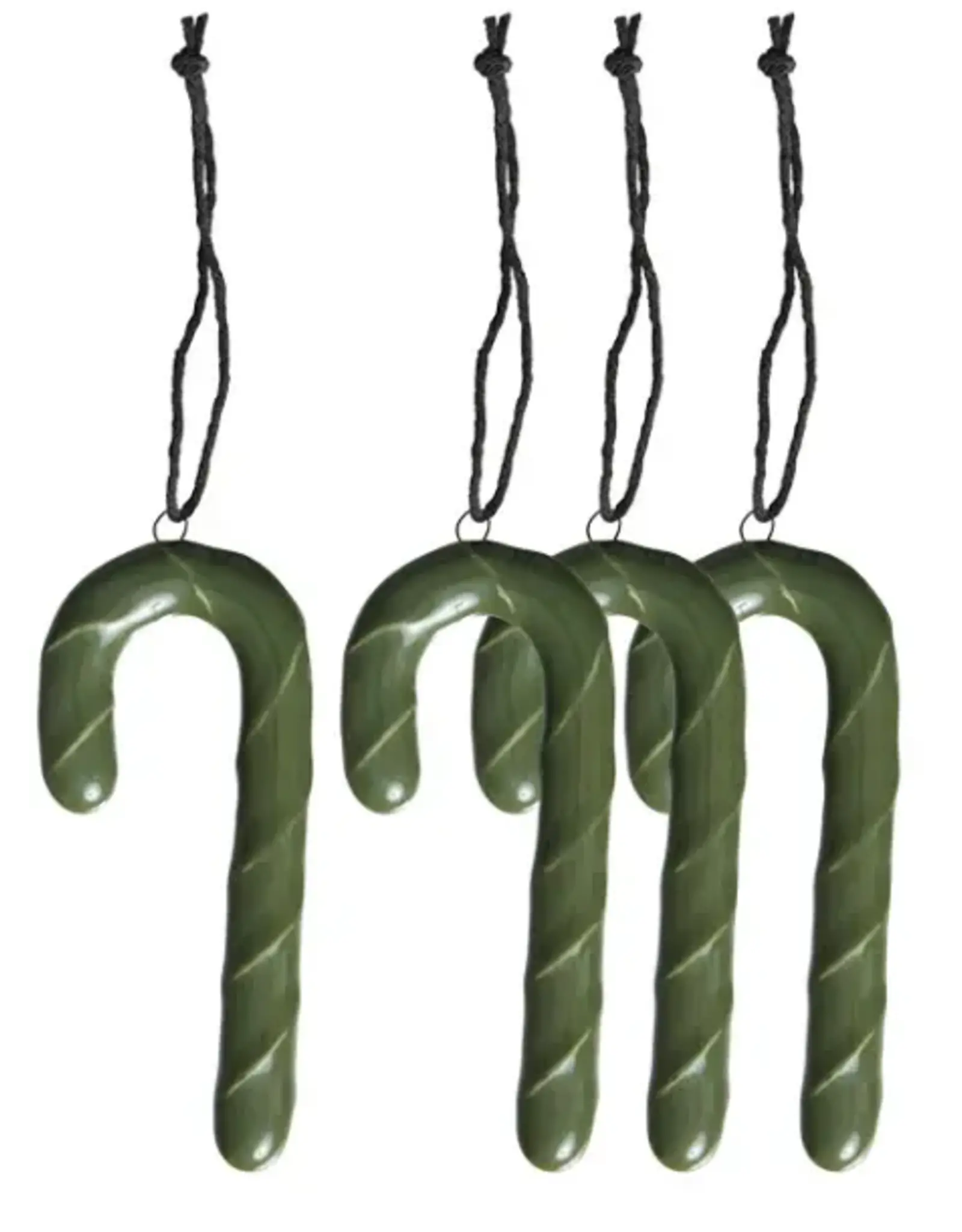 Ornament - Zuurstokken, glanzend green (set of 4)