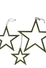 Kerstster - olijf L (set of 3)