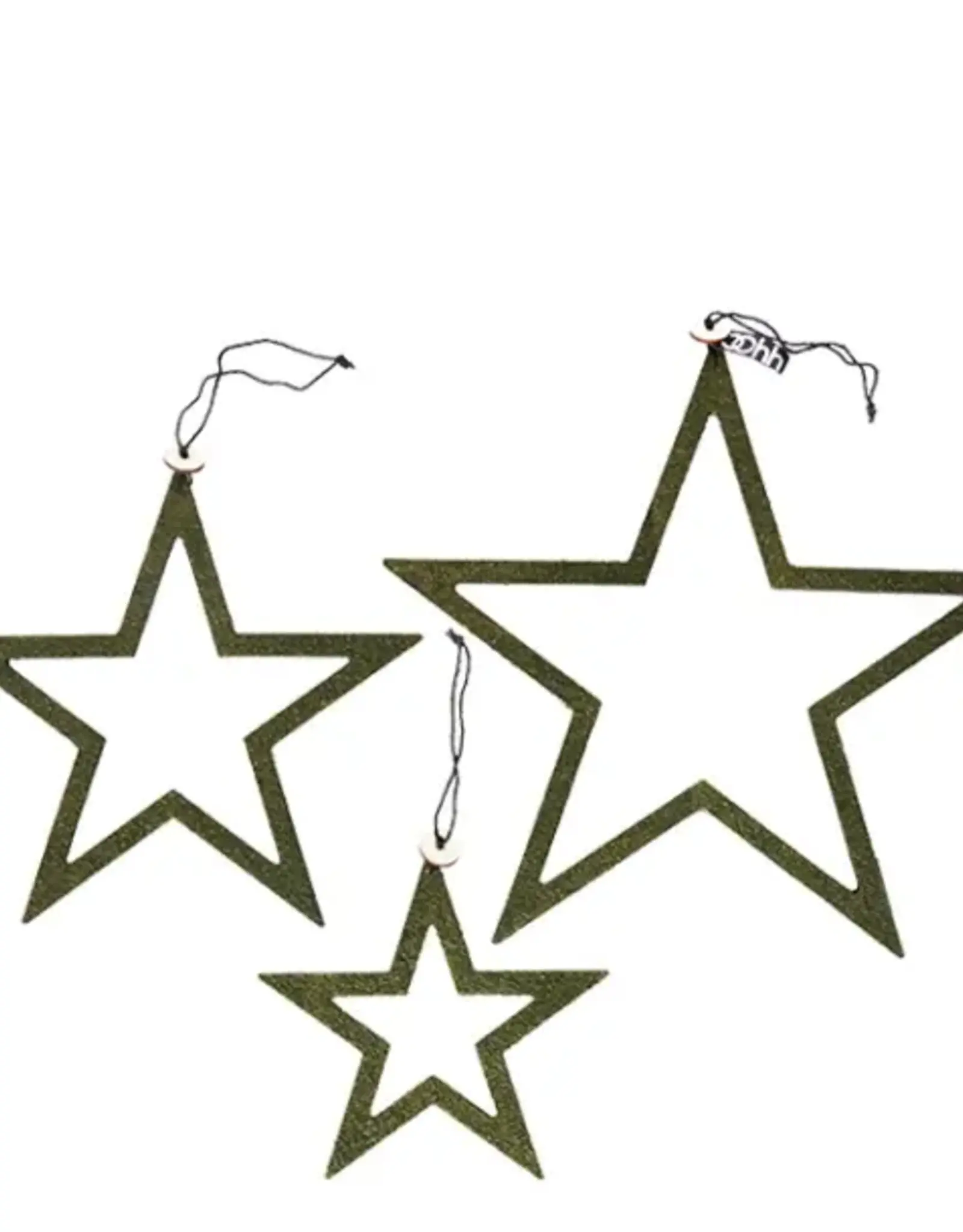 Kerstster - olijf L (set of 3)